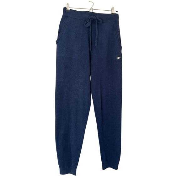 ALO 100% Cashmere Jet Set Joggers, Navy, Small - Picture 2 of 7
